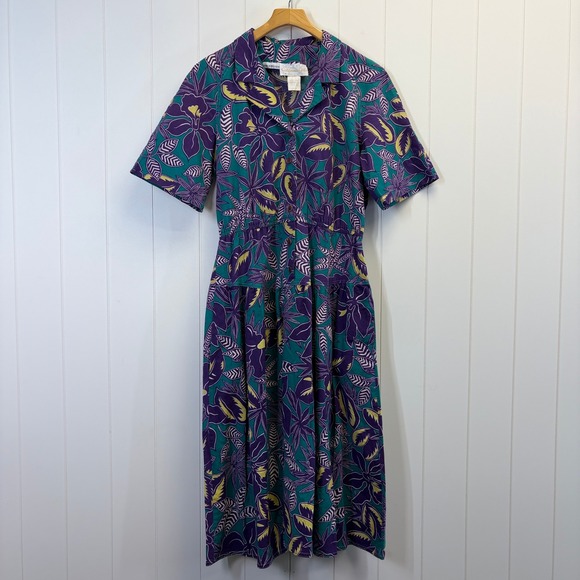 California Girl by Dorothy Samuel Dresses & Skirts - Vintage California Girl Dorothy Samuel 80s Tropical Dress Women Size 14 Cottage